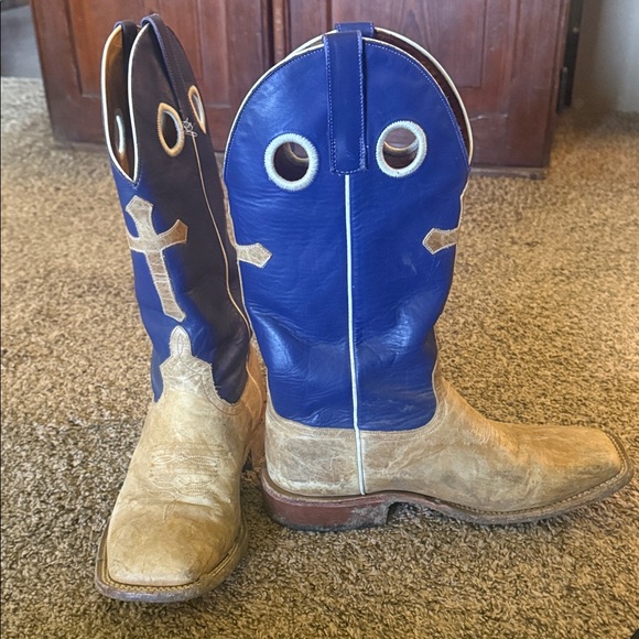 Anderson Bean Two-Tone Blue and Tan Western Boots